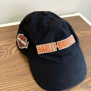 Harley-Davidson‎ Museum Black Logo Cap Women's Adjustable Hat 100% Cotton